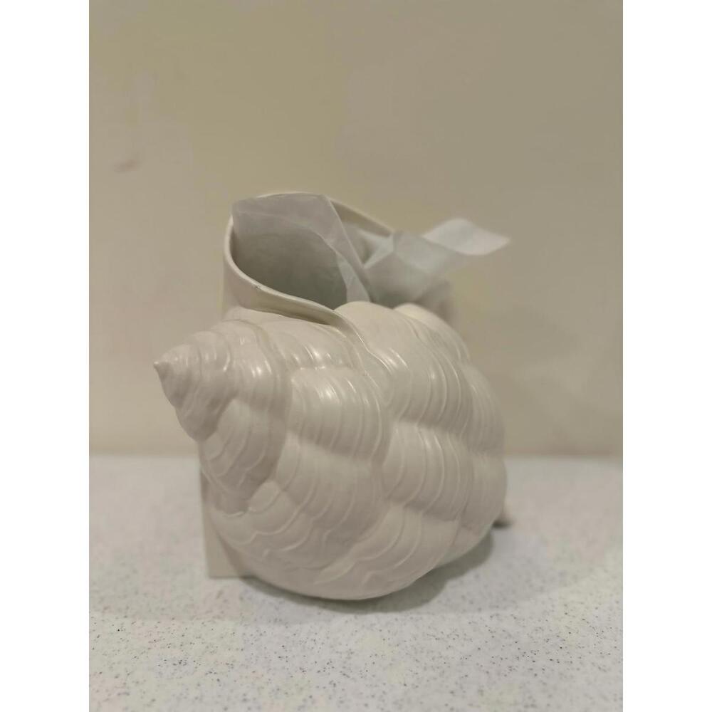 Vintage  Conch Sea Shell Tissue Box Cover Ceramic Pottery - Picture 2 of 11